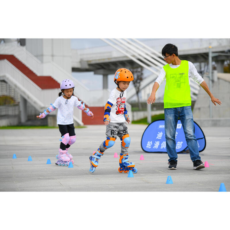 Play 3 Inline Skating Skateboarding Scootering and Cycling Helmet - Orange /Blue