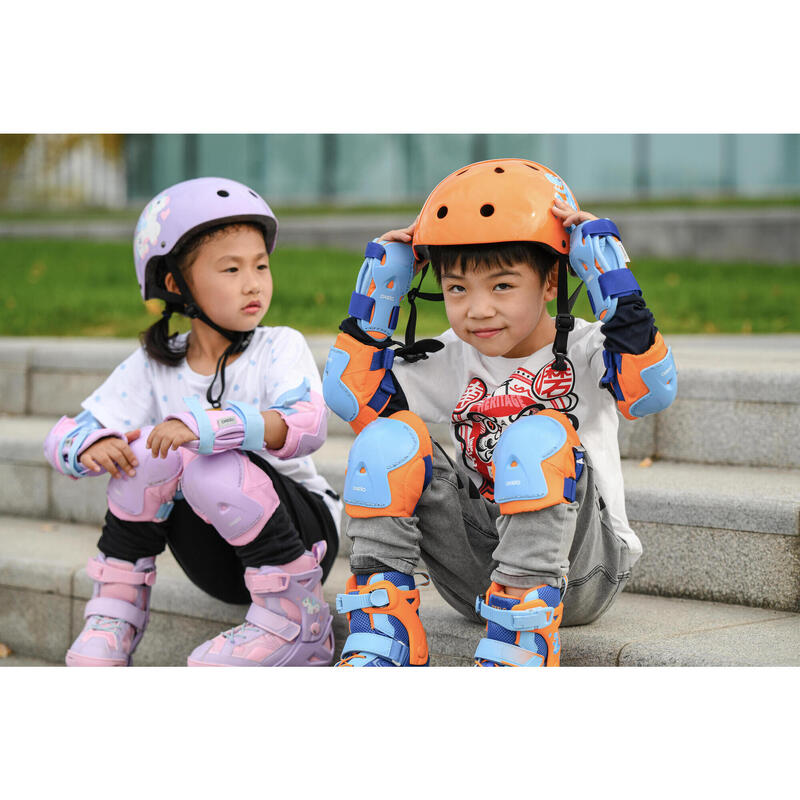 Play 3 Inline Skating Skateboarding Scootering and Cycling Helmet - Orange /Blue