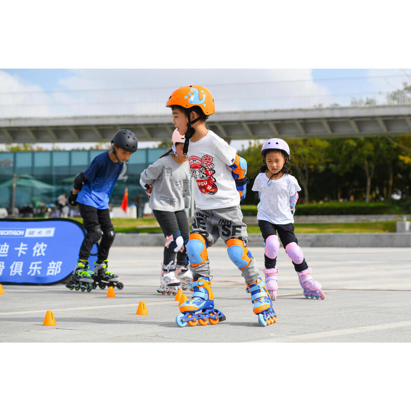 Play 3 Inline Skating Skateboarding Scootering and Cycling Helmet - Orange /Blue