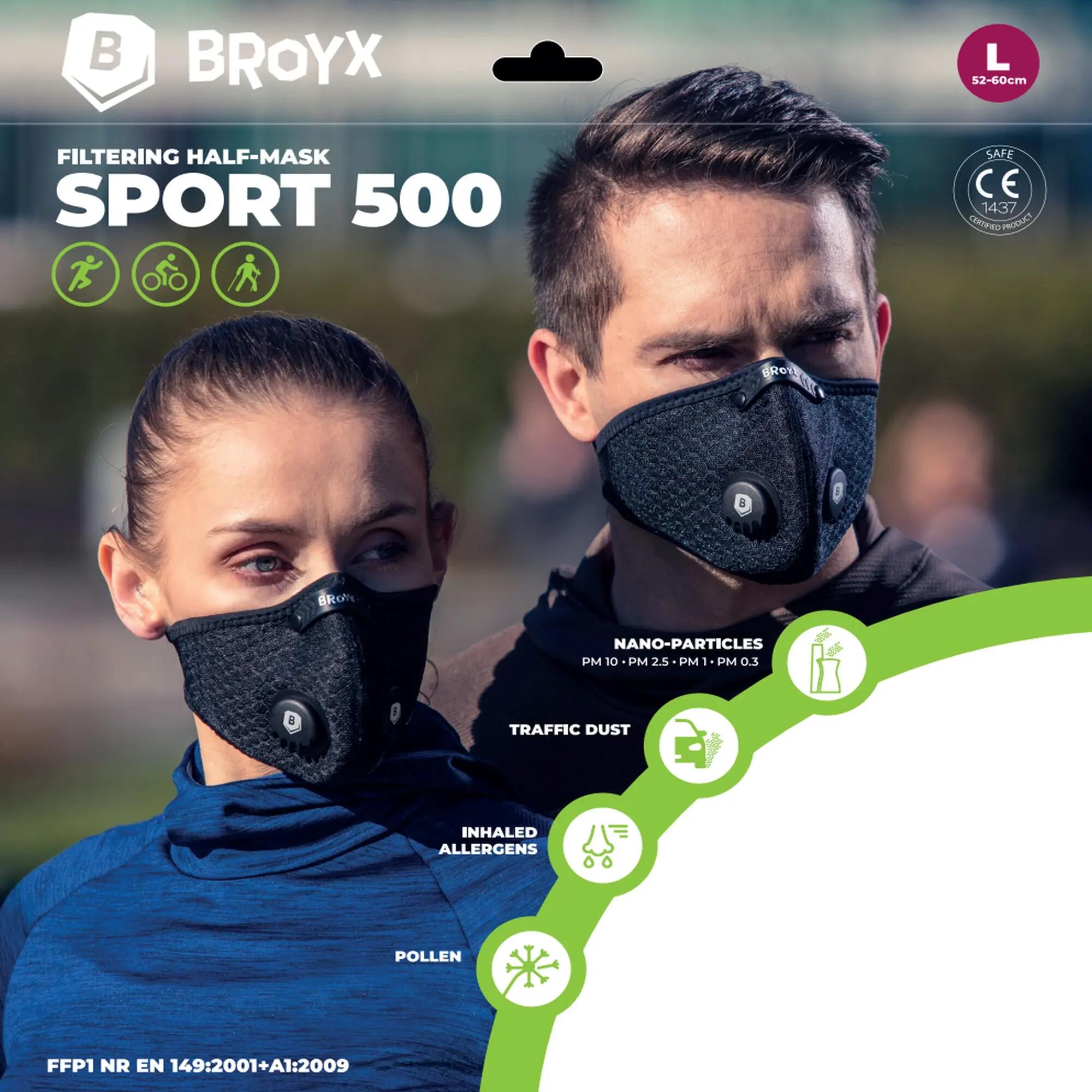 Second Life - Maska antyalergiczna z 2 filtrami wymiennymi Broyx Sport 500 FFP1 21/22