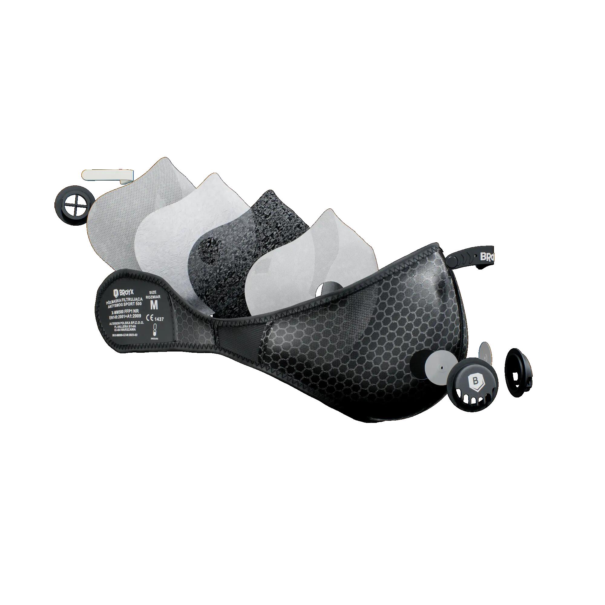 Second Life - Maska antyalergiczna z 2 filtrami wymiennymi Broyx Sport 500 FFP1 15/22