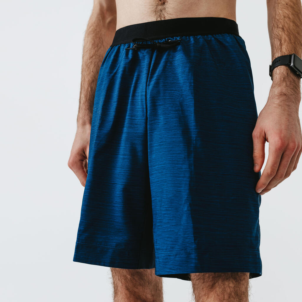 ŠORTS ZA TRČANJE RUN DRY+ DUGI S PODŠORTSEM MUŠKI - PLAVI