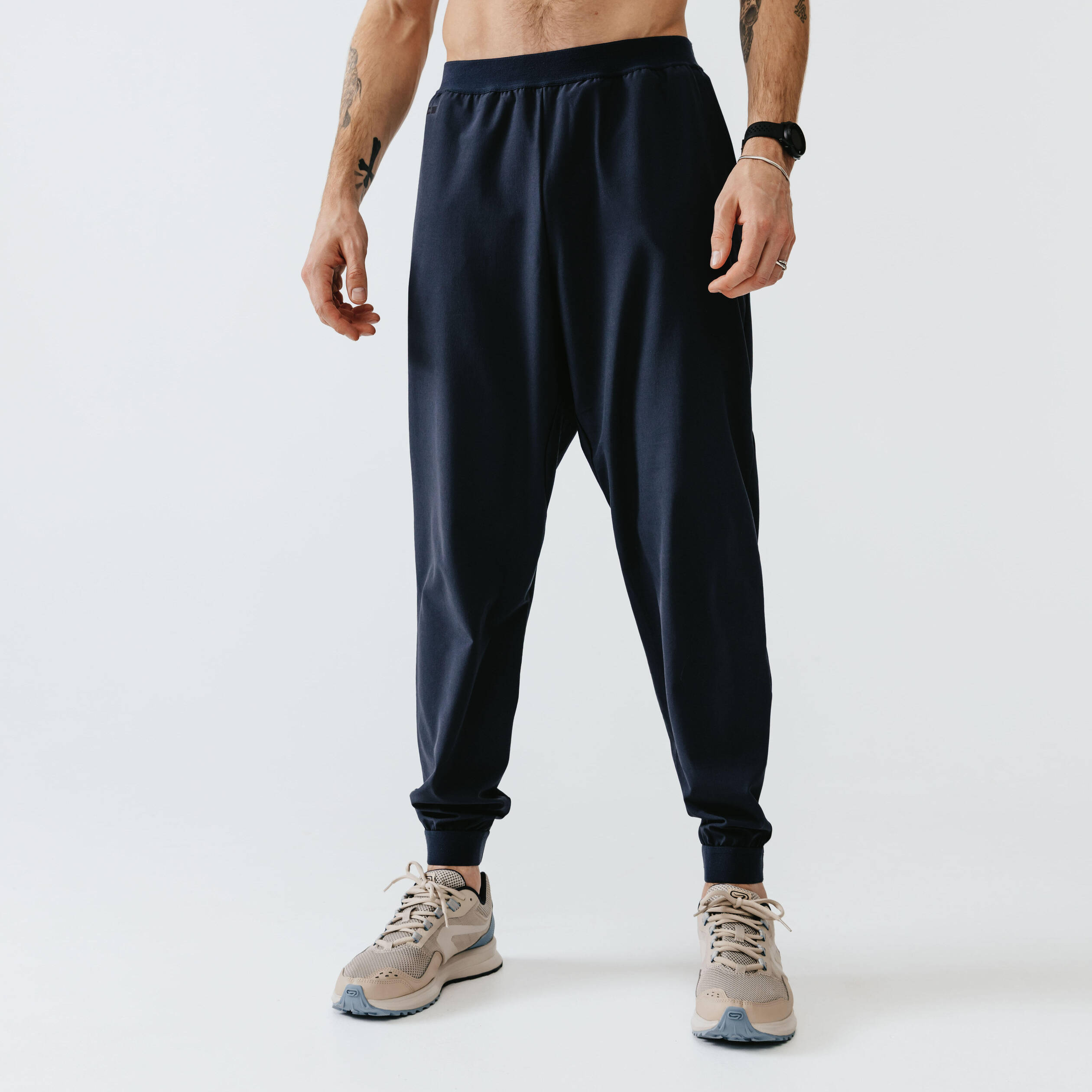 Men Running Trackpants, Quick Dry, Moisture Wicking with Zippered Pocket - Blue