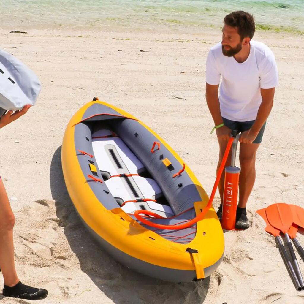 Bomba Mano Kayak Naranja Doble Acción Baja Presión 1-8 Psi 2 X 2.6 L