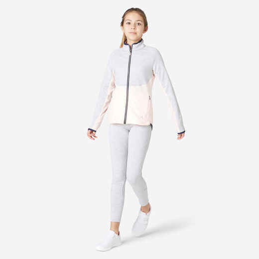 
      Kids' Synthetic Breathable Tracksuit S500 - Grey and Pink
  