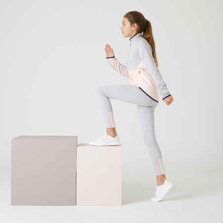 Kids' Breathable Tracksuit S500 - Grey/Pink