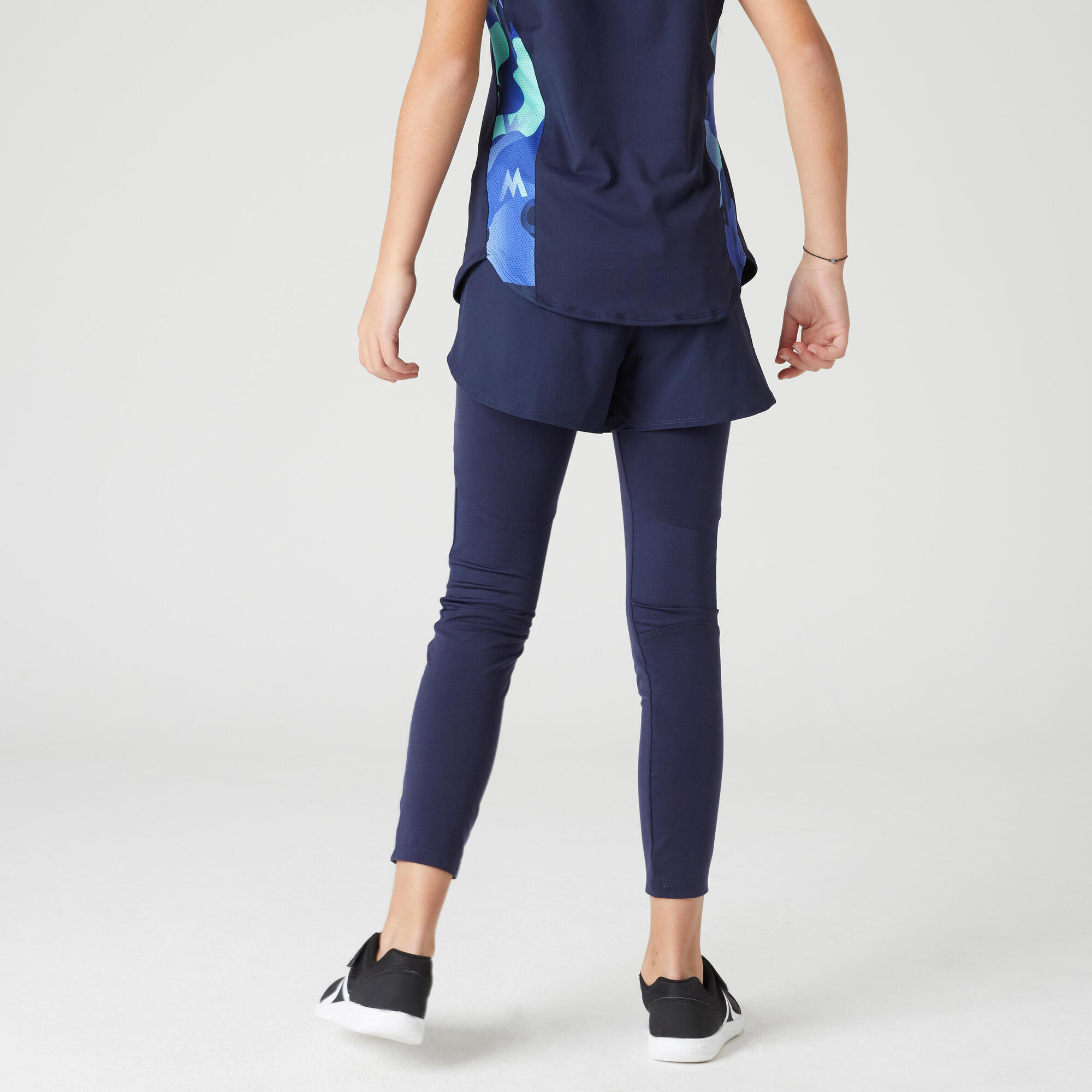Leggings bambina ginnastica S500 poliestere con pantaloncini DOMYOS |  DECATHLON