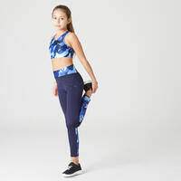 Girls' Breathable Sports Bra - Blue/Print