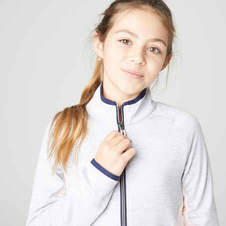 Kids' Breathable Tracksuit S500 - Grey/Pink