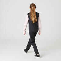 Kids' Breathable Synthetic Tracksuit Gym'y - Black and Touch of Pink