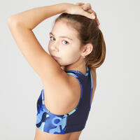 Girls' Breathable Sports Bra - Blue/Print