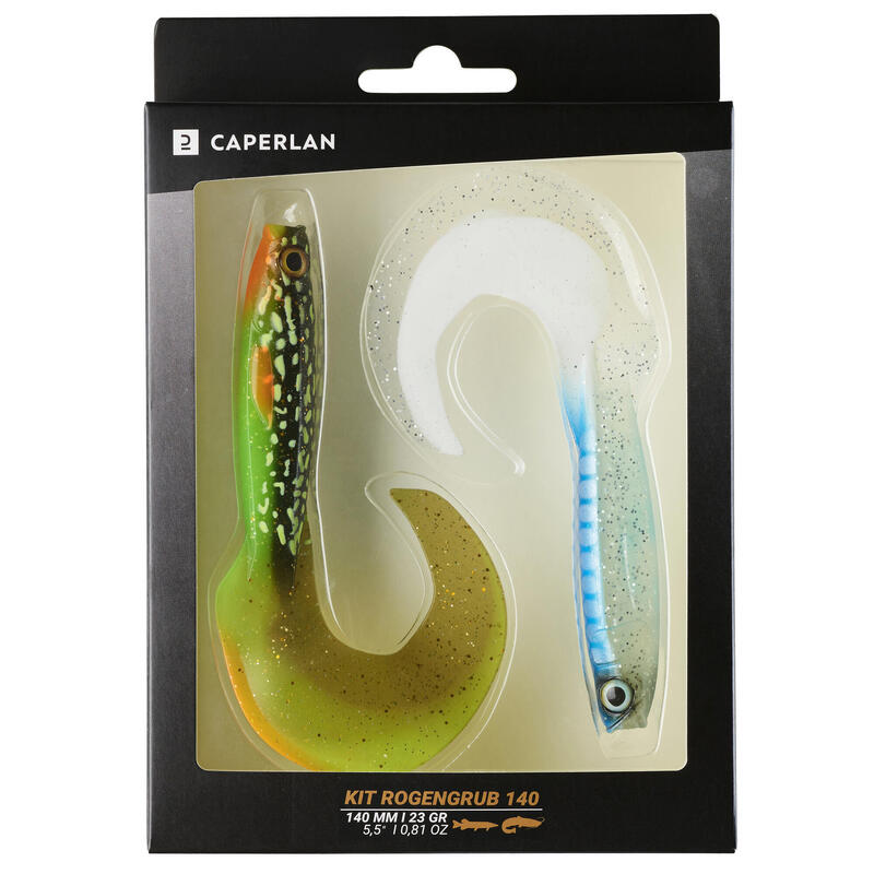 Kit artificiale morbido luccio pesca predatori ROGENGRUB 140 azzurro / FIREPIKE