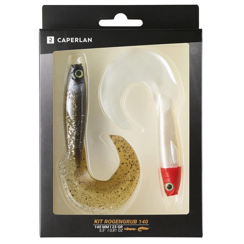 Kit Vinilo Pesca Spinning Lucio Siluro Rogengrub 140 Smelt/Cabeza Roja