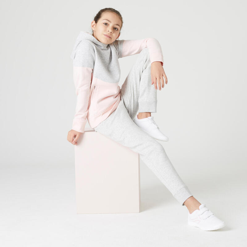 Pantalon de jogging enfant coton respirant - 900 gris chiné clair