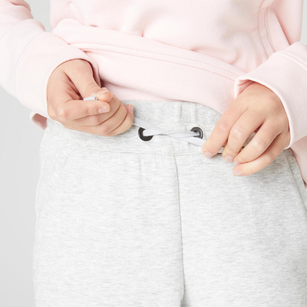 Pantalón cálido slim algodón transp 500 niños GIMNASIA INFANTIL gris bolsillos c