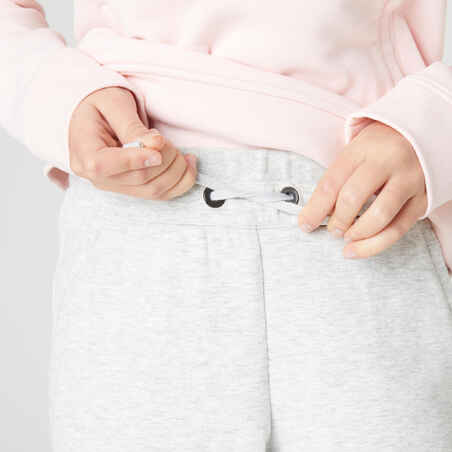 Kids' Breathable Cotton Jogging Bottoms 900 - Light Mottled Grey