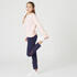 Girls' Warm French Terry Cotton Jogging Bottoms - Basic Navy