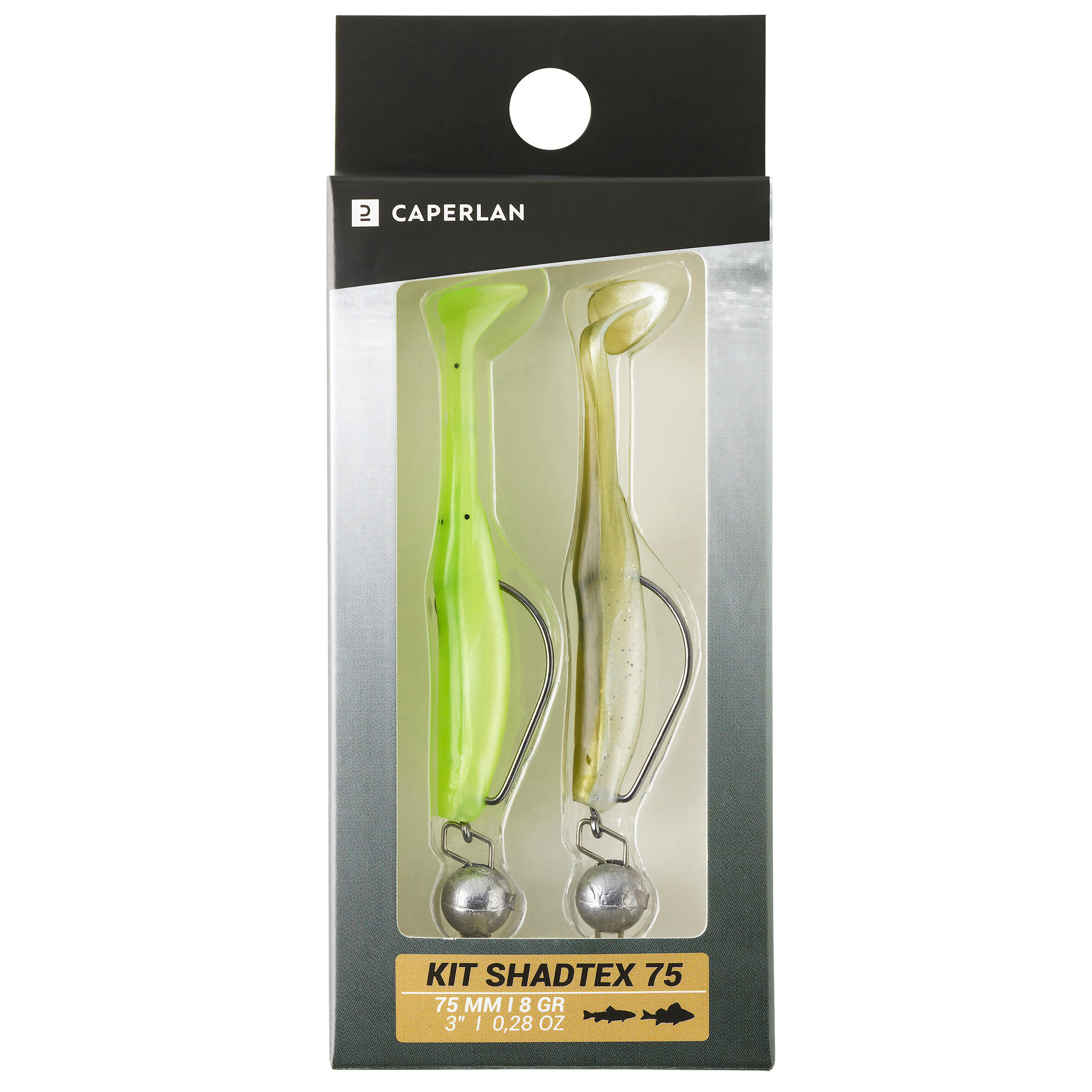 Shadtex 75 lure fishing soft lure kit - Vert fluo, Olive green