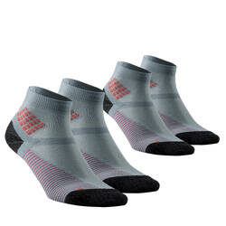 Hiking socks - MH500 Mid x2 pairs Grey Pink