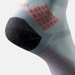 Hiking socks - MH500 Mid x2 pairs Grey Pink