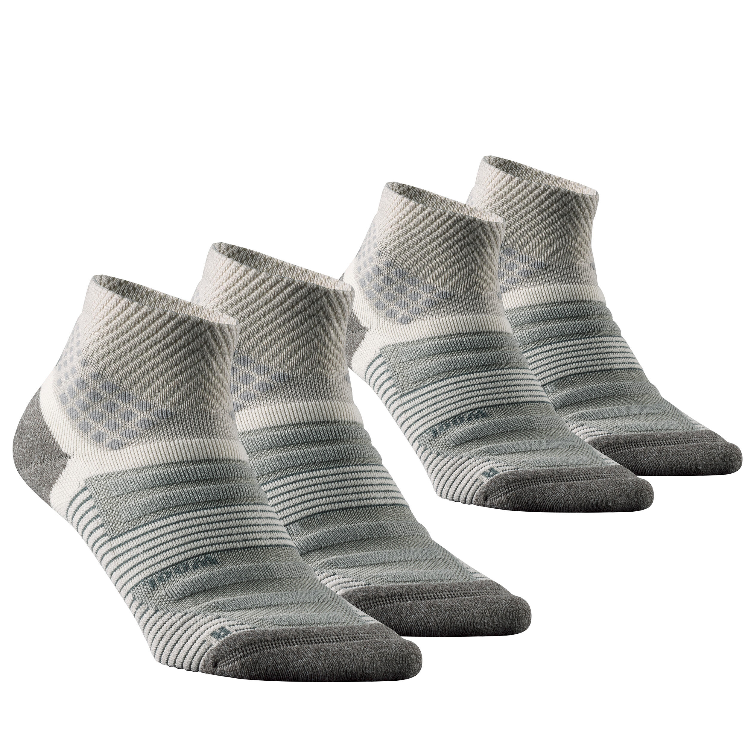 QUECHUA Hiking socks - MH900 Mid x2 pairs beige