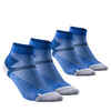 Čarape za planinarenje MH500 visoke 2 para plavo-sive
