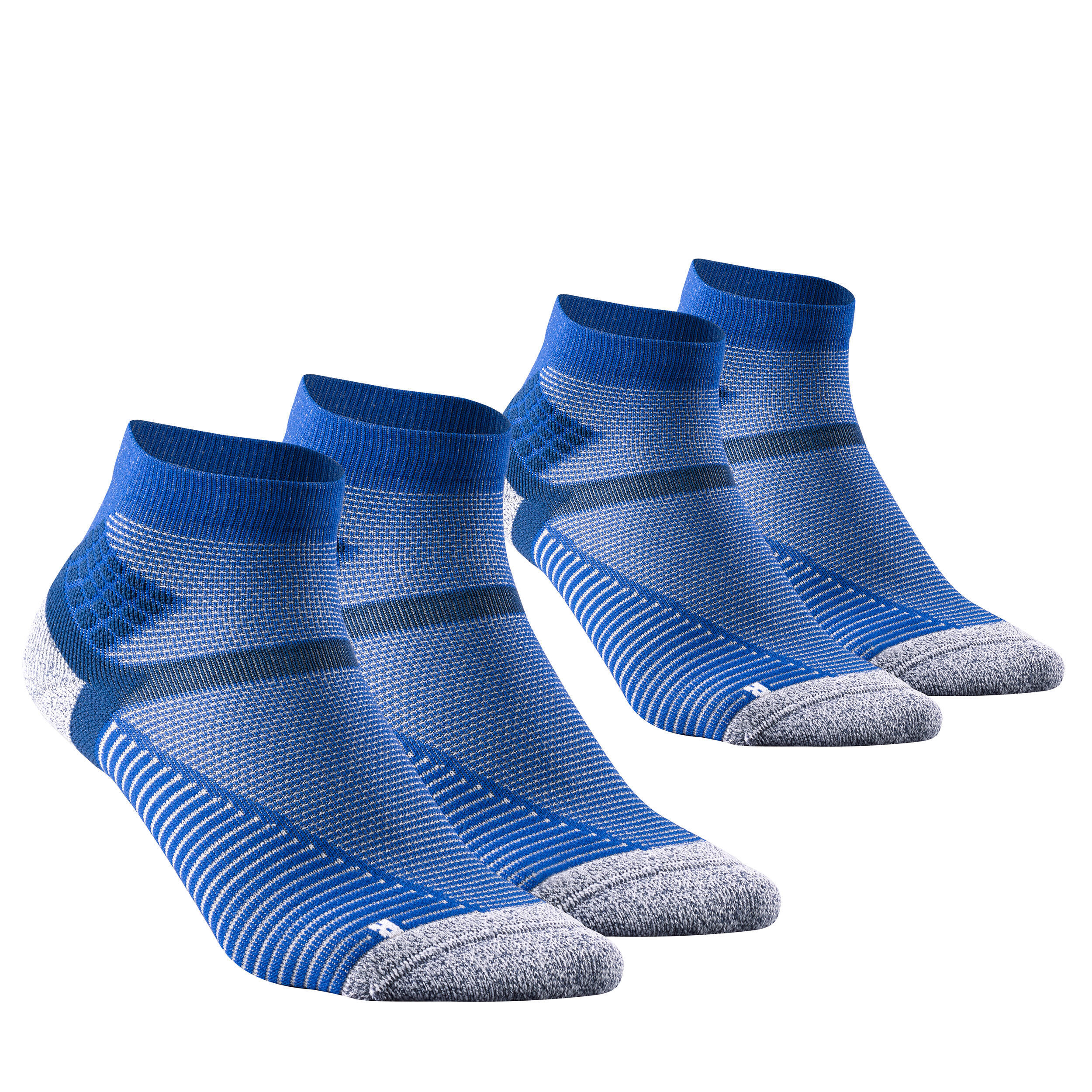 QUECHUA Hiking socks - MH500 Mid x2 pairs Blue Grey