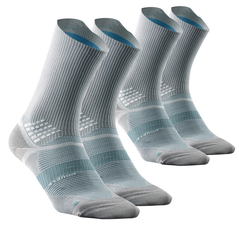 Calcetines senderismo MH520 Doble High gris x2 pares