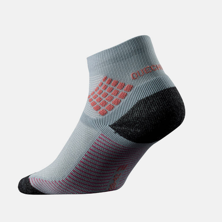 Hiking socks - MH500 Mid x2 pairs Grey Pink