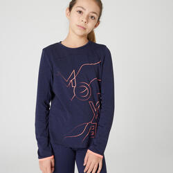 T-shirt manches longues respirant navy corail enfant