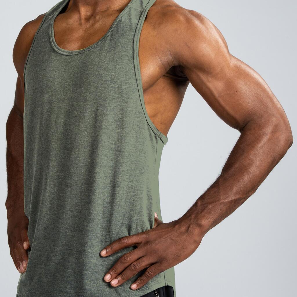 Men's Weight Training Muscle Back Stringer Tank Top - Sage Green