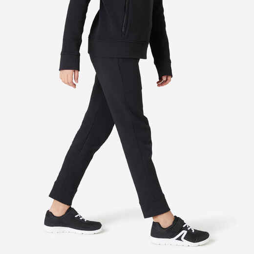 
      Kids' Breathable Cotton Jogging Bottoms 900 - Black
  