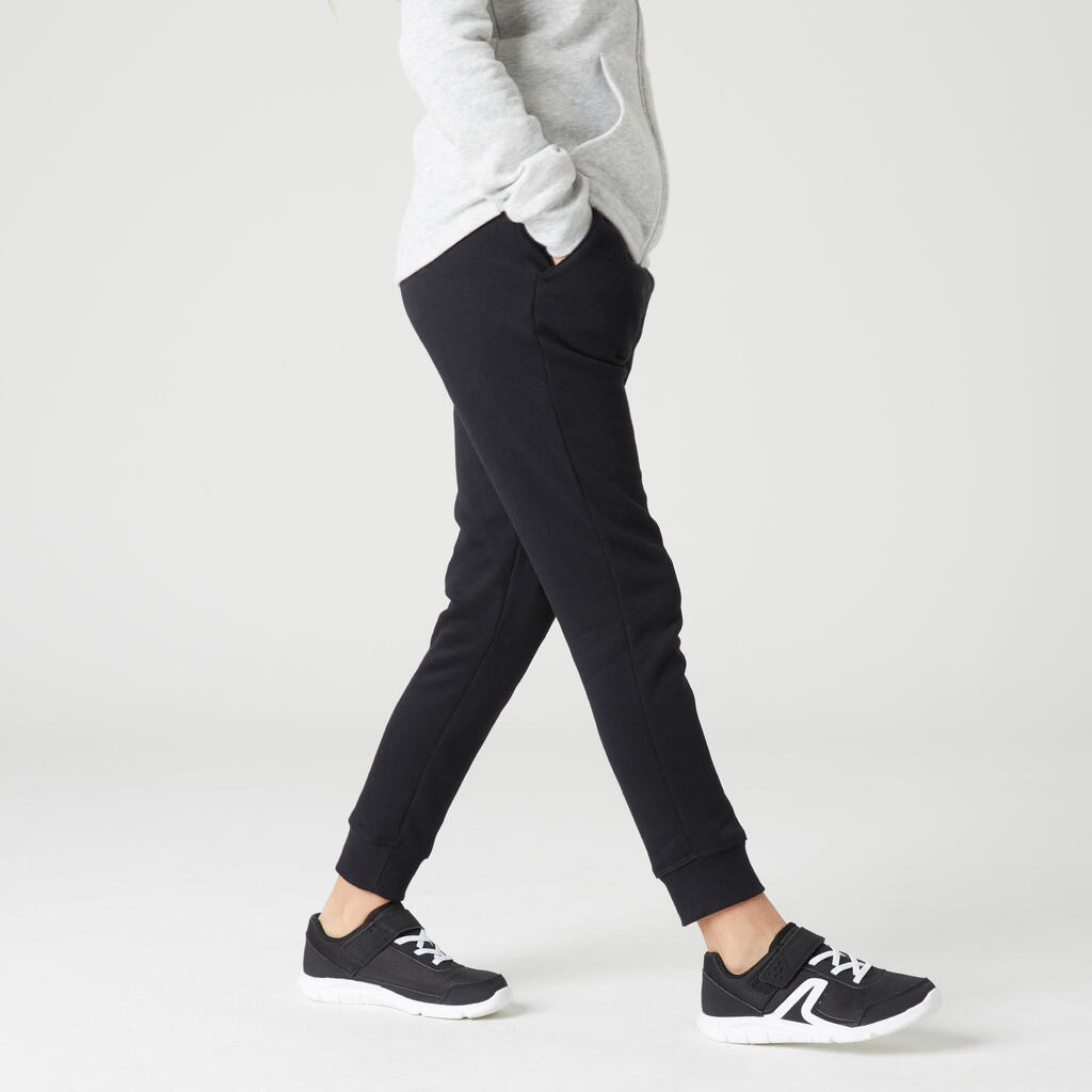 Dievčenské nohavice 500 na cvičenie sivé 