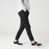 Kids' Brushed Jersey Jogging Bottoms 500 - Black