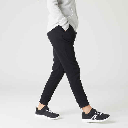 
      Girls' Warm Brushed Jersey Jogging Bottoms 500 - Black
  