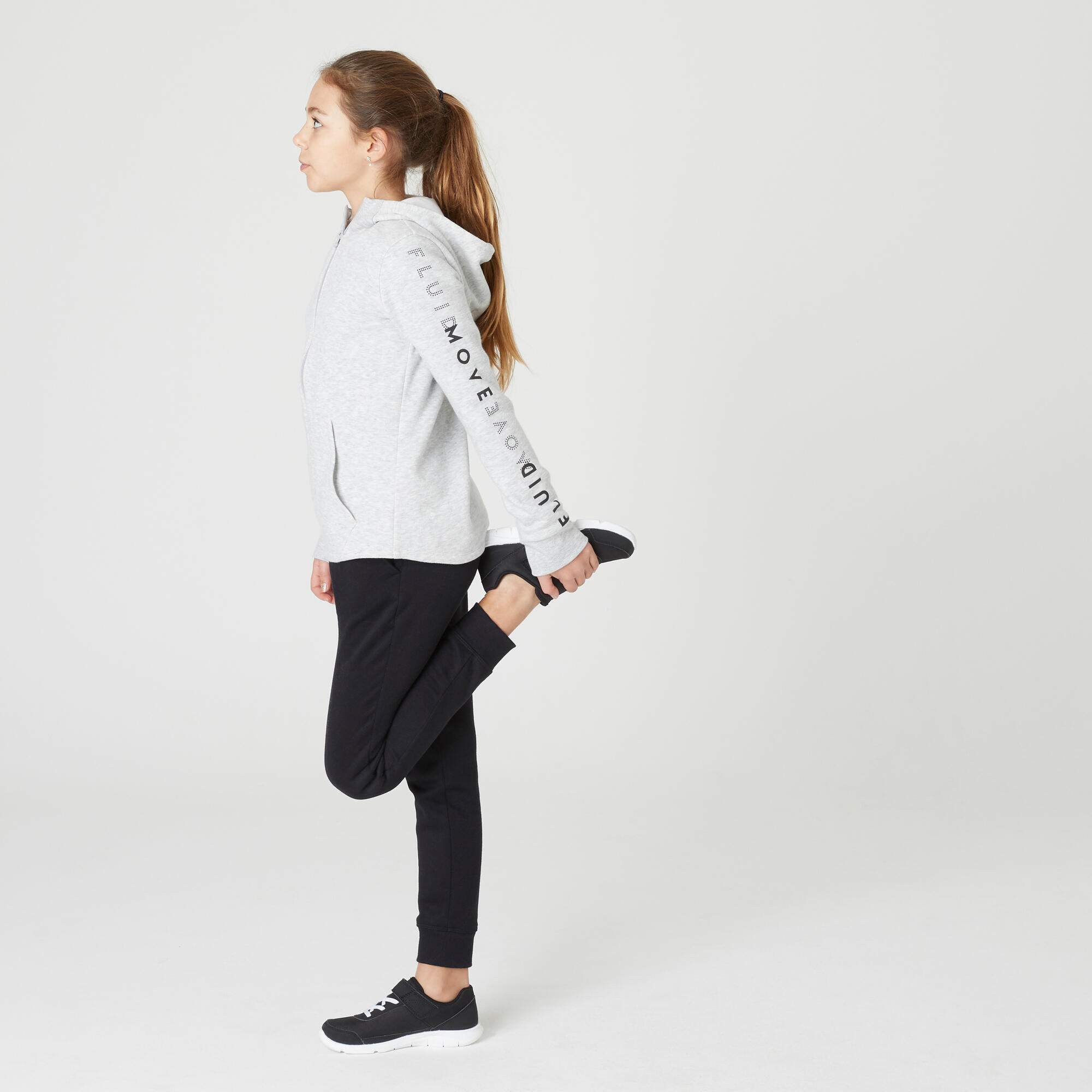 Pantaloni bambina ginnastica 500 grigio melange DOMYOS | DECATHLON