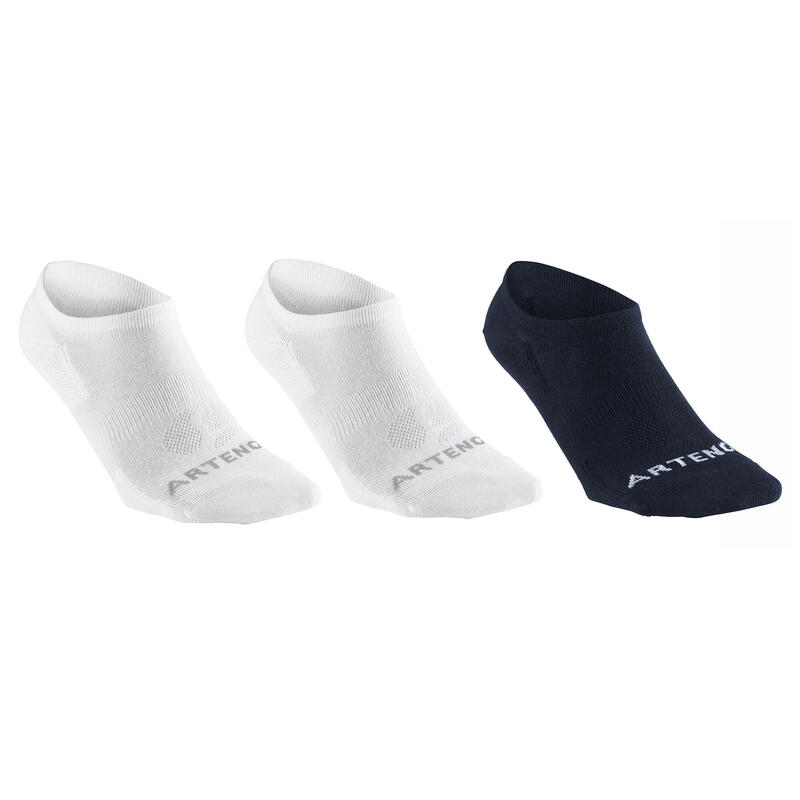 CHAUSSETTES DE SPORT BASSES ARTENGO RS 160 BLANC MARINE LOT DE 3