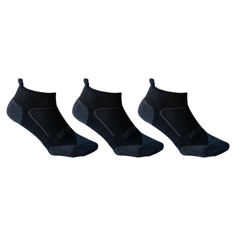 MEIAS CURTAS DE DESPORTO CANO BAIXO ADULTO RS 900 PRETO CINZENTO (3 PARES)