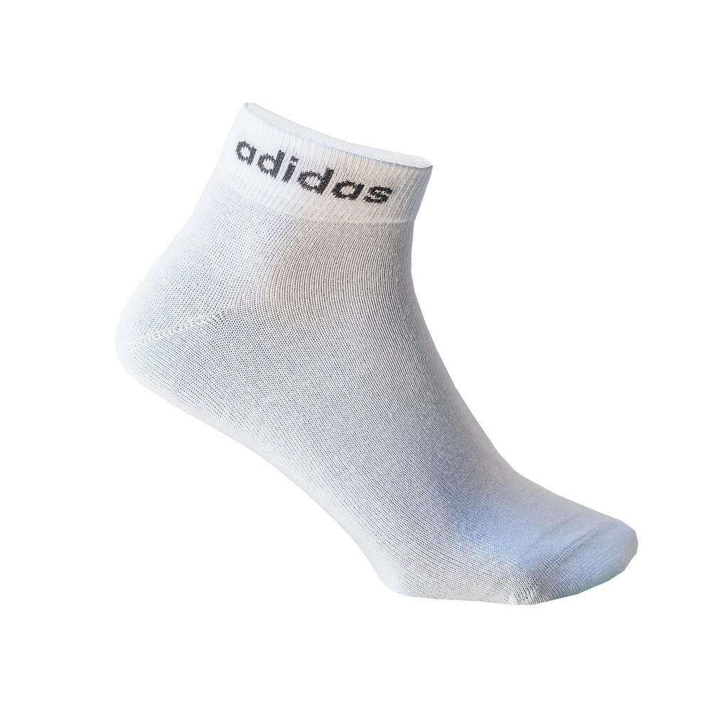 Thin Mid Sports Socks Tri-Pack - Black/White/Grey