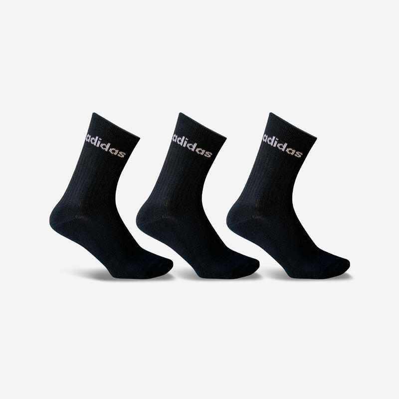 CHAUSSETTES DE SPORT HAUTES ADIDAS NOIR LOT DE 3