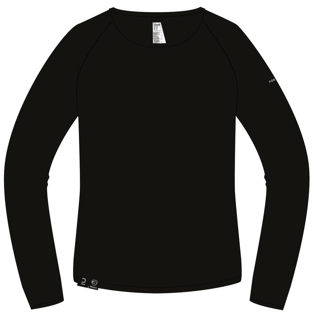 Sieviešu 100% merīnvilnas krekls “MT500”, melns