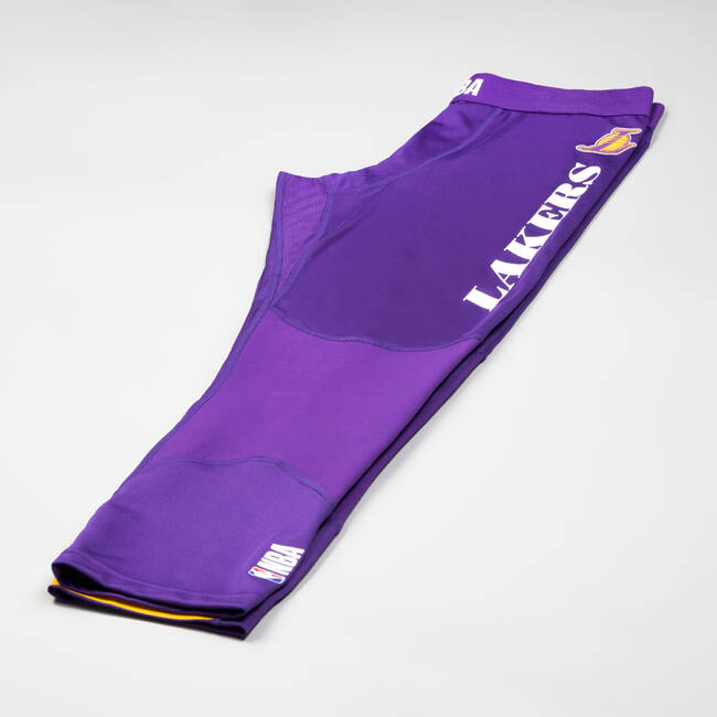 Buy Men'S Base Layer Capri Basketball Leggings - Purple/Nba Los Angeles  Lakers Online