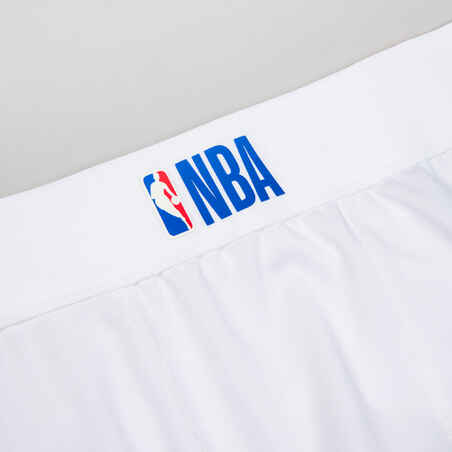 Adult Basketball Base Layer Capri Leggings - White/NBA Brooklyn Nets