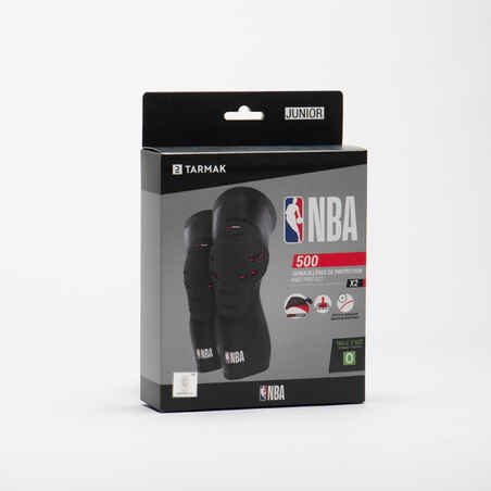 Kids' Protective Basketball Knee Pads KP500 Twin-Pack - NBA/Black