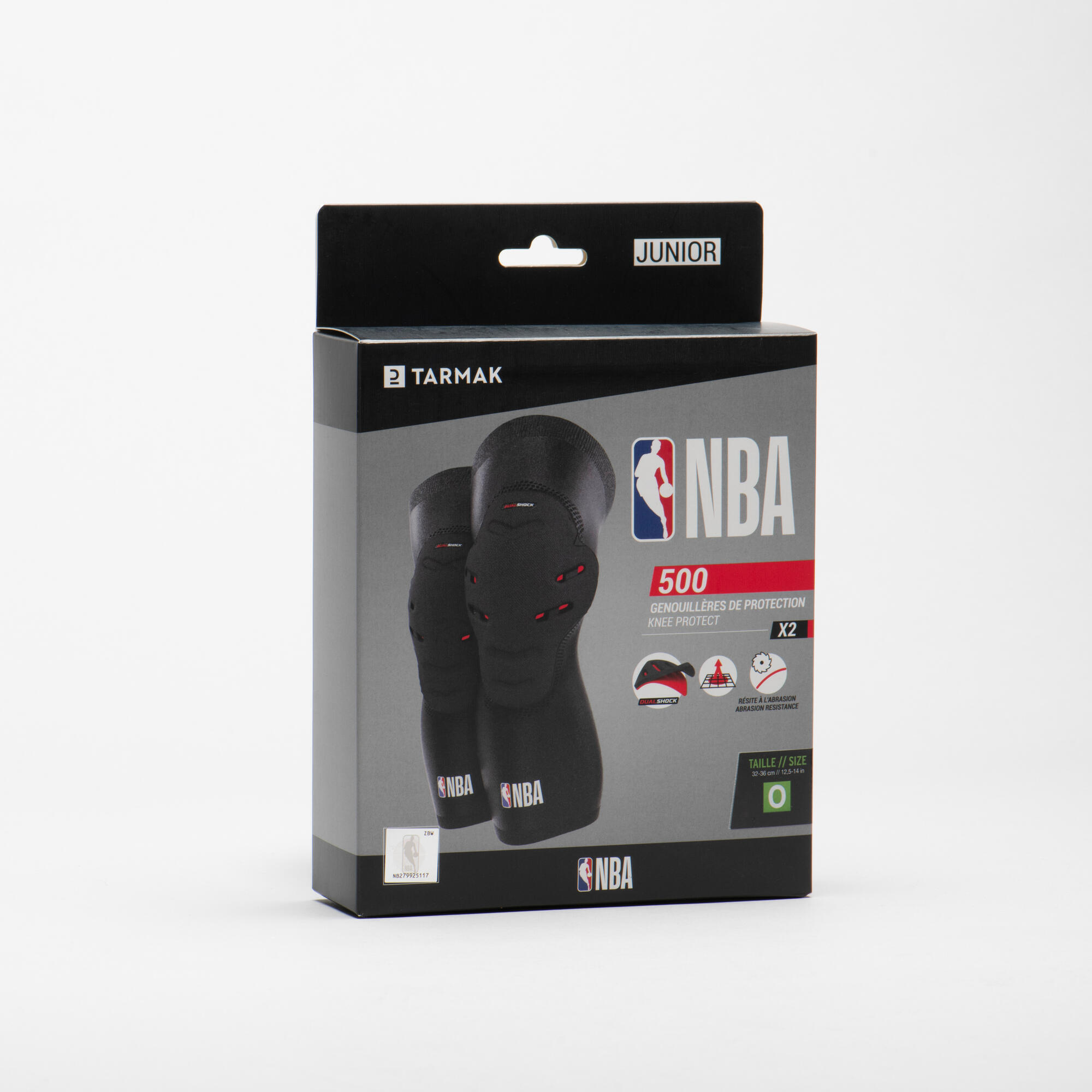 NBA BASKETBALL KNEE PADS PROTECTION KIDS SET OF 2 - KP500 BLACK