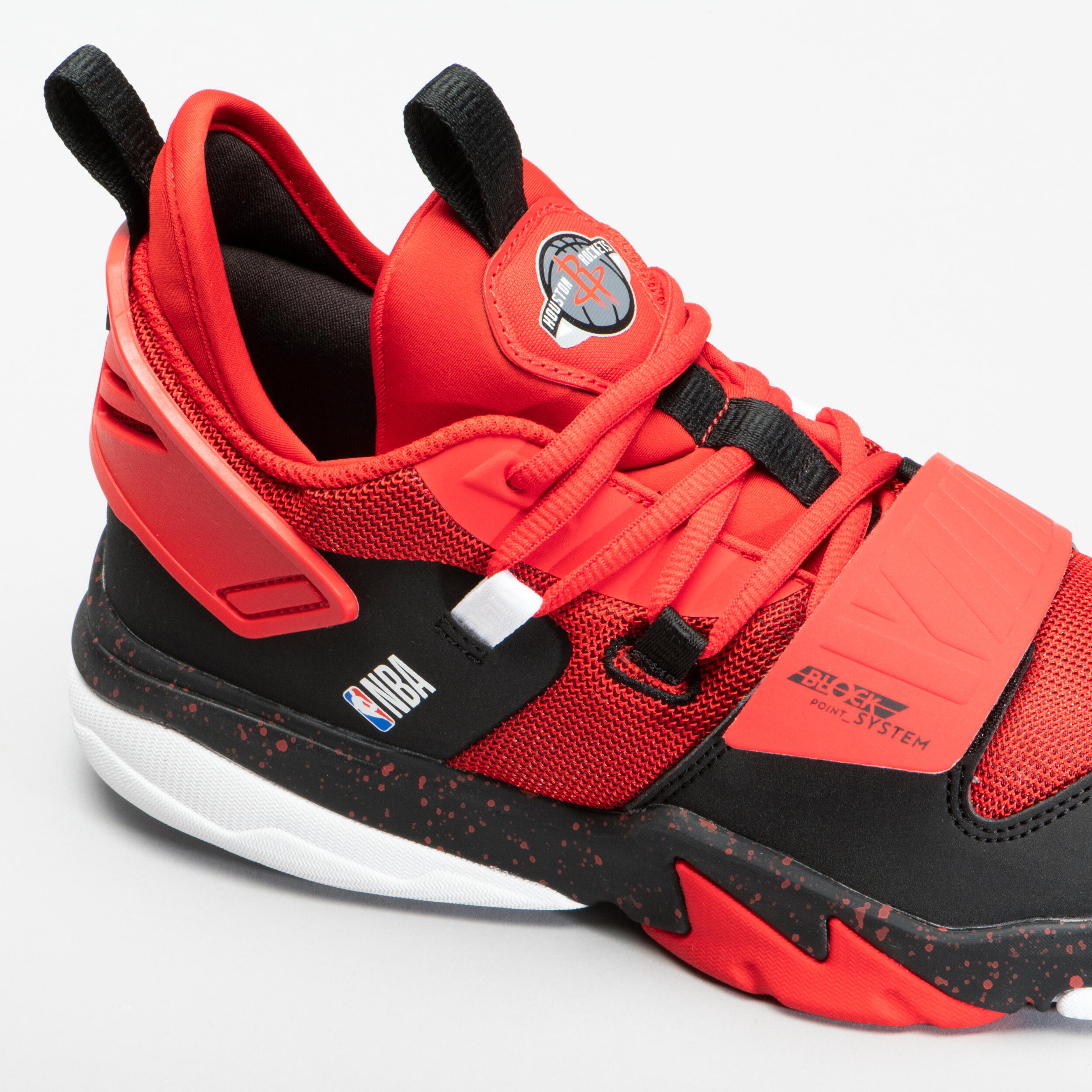 Kids' Intermediate Basketball Shoes SS500M - Red/NBA Houston Rockets 5/7
