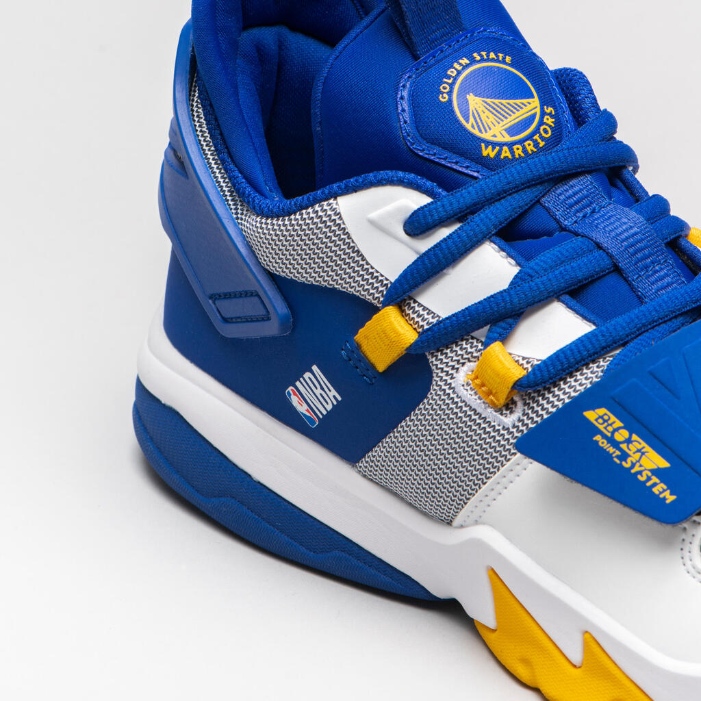 Kids' Intermediate Basketball Shoes SS500M - White/NBA Golden State Warriors