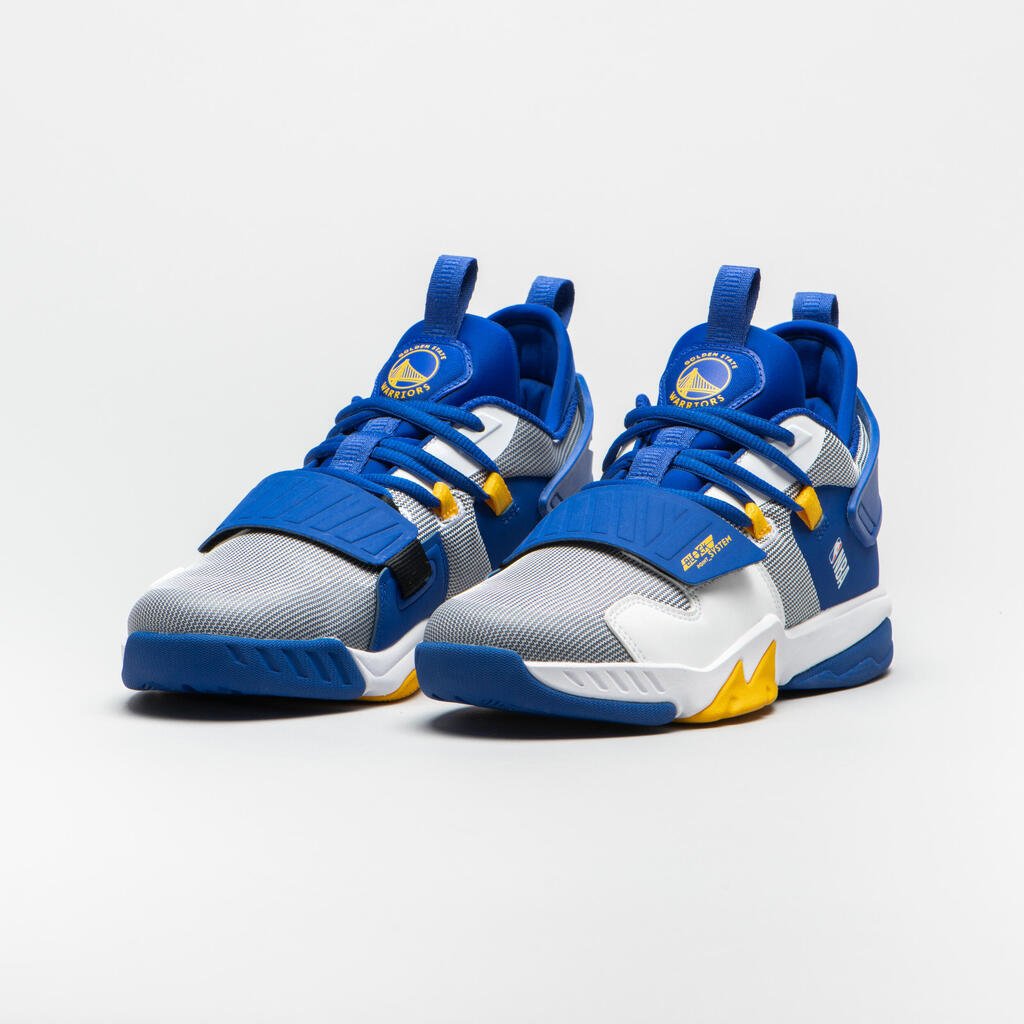 Kids' Intermediate Basketball Shoes SS500M - White/NBA Golden State Warriors