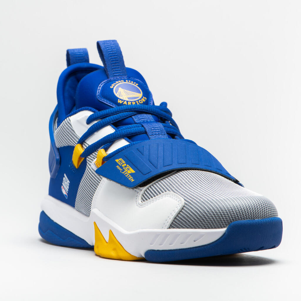 Kids' Intermediate Basketball Shoes SS500M - White/NBA Golden State Warriors