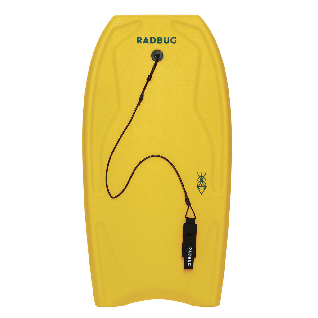 Bodyboard 100 blue yellow with wrist leash